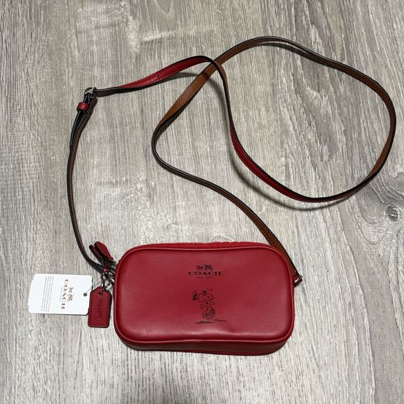 Coach x Peanuts Snoopy Red Leather Mini Crossbody Bag Limited Edition - Picture 3 of 11